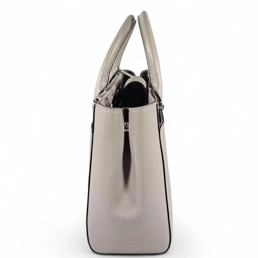 Michael Kors Bag Gibson Pearl Grey Saffiano Leather Satchel